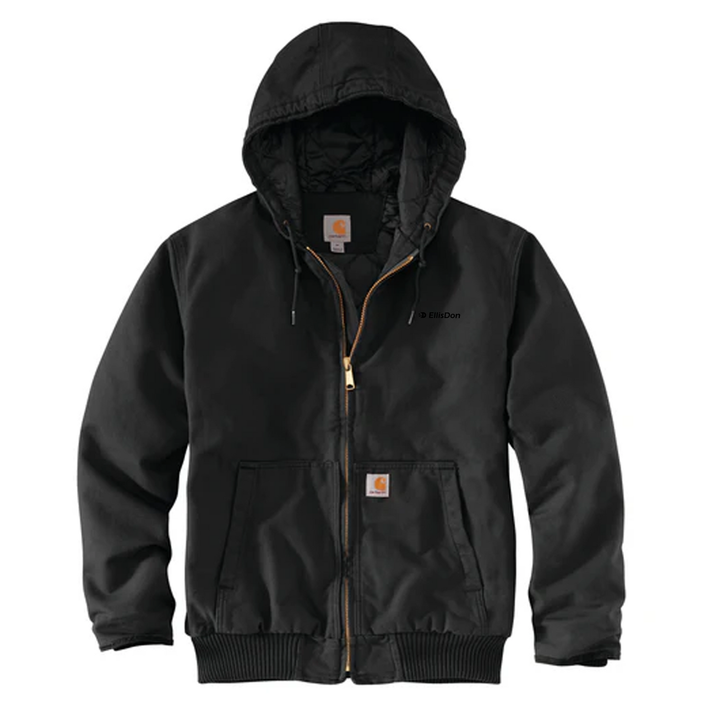 Carhartt - Duck Quilt Lined Full-Zip Jacket Hoodie (Tone on Tone Logo)