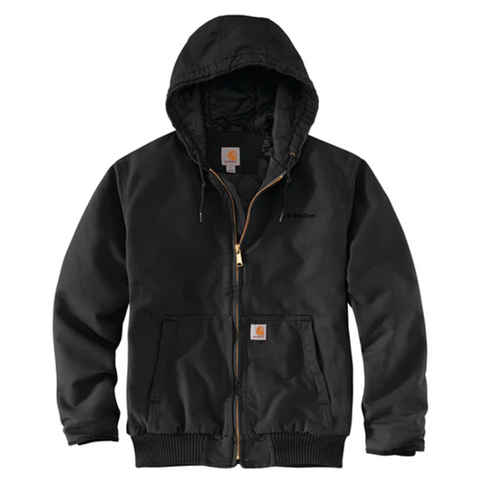 Carhartt - Duck Quilt Lined Full-Zip Jacket Hoodie (Tone on Tone Logo)