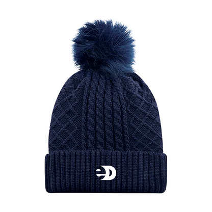 Polyester Satin Lining Cuff Pom Toque